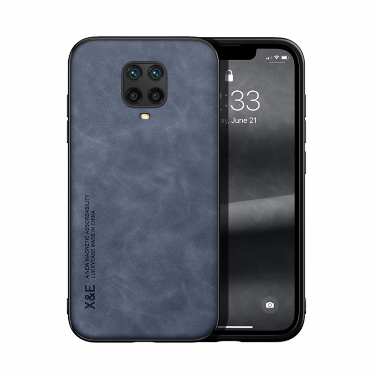 

For Xiaomi Redmi Note 9 Pro Max Skin Feel Magnetic Leather Back Phone Case(Blue)
