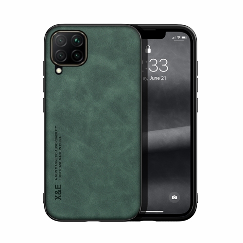 

For Samsung Galaxy A22 4G Skin Feel Magnetic Leather Back Phone Case(Green)