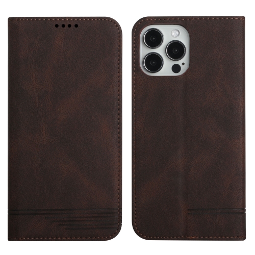 

Strong Magnetic Leather Case For iPhone 14 Pro(Brown)