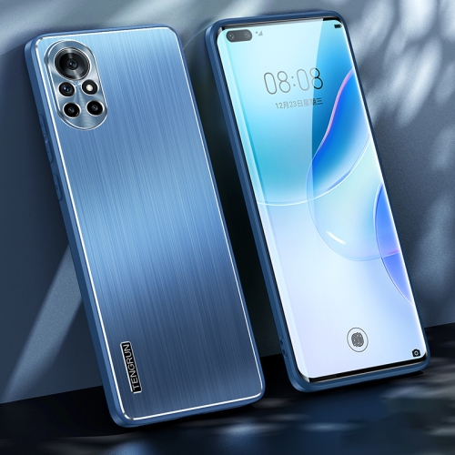 

For Huawei nova 8 Brushed Texture Shockproof Phone Case(Navy Blue)