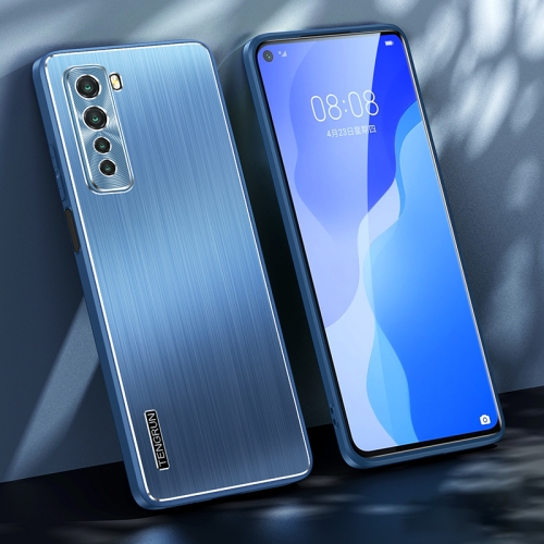 

For Huawei nova 7 SE Brushed Texture Shockproof Phone Case(Navy Blue)