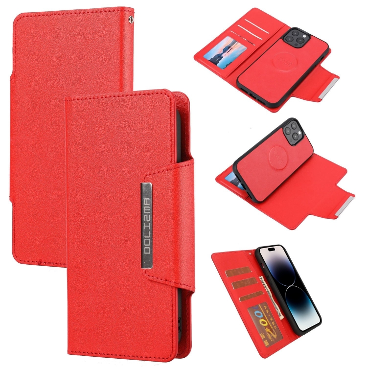 

Separable Magnetic Leather Case For iPhone 14 Pro Max(Red)