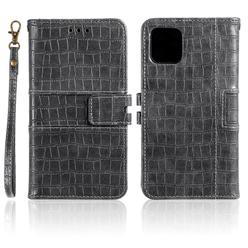 

Crocodile Texture Leather Phone Case For iPhone 14(Grey)