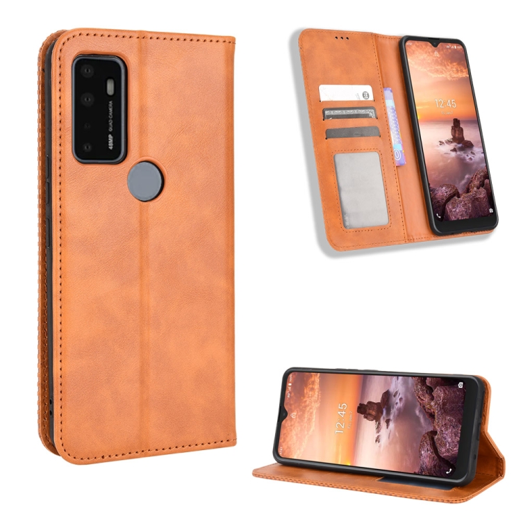 

For AT&T Fusion 5G Magnetic Buckle Retro Texture Leather Phone Case(Brown)