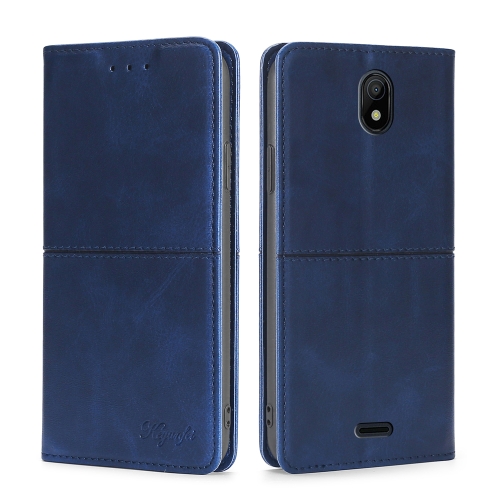 

For Nokia C100 Cow Texture Magnetic Horizontal Flip Leather Phone Case(Blue)