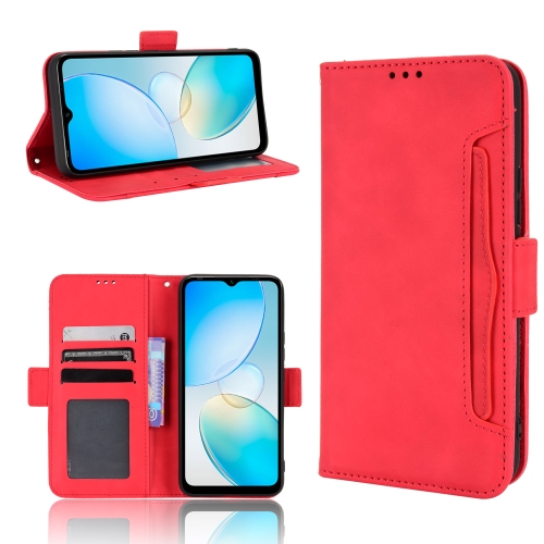 

For Infinix Hot 12i Skin Feel Calf Texture Card Slots Leather Phone Case(Red)