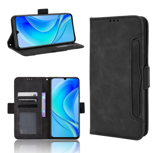 

For Huawei nova Y70 / nova Y70 Plus Skin Feel Calf Texture Card Slots Leather Phone Case(Black)