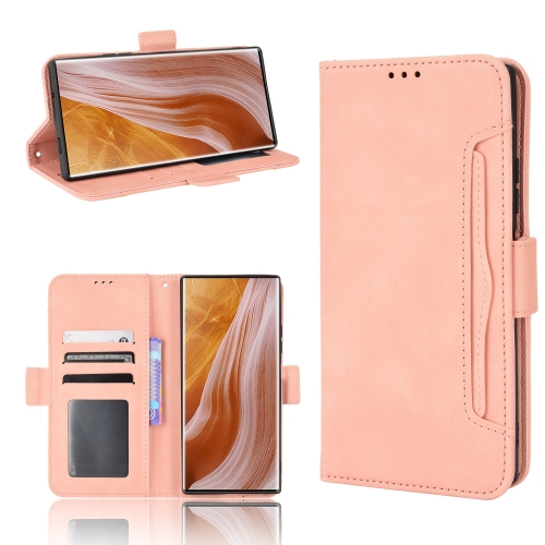 

For ZTE Axon 40 Ultra Skin Feel Calf Texture Card Slots Leather Phone Case(Pink)