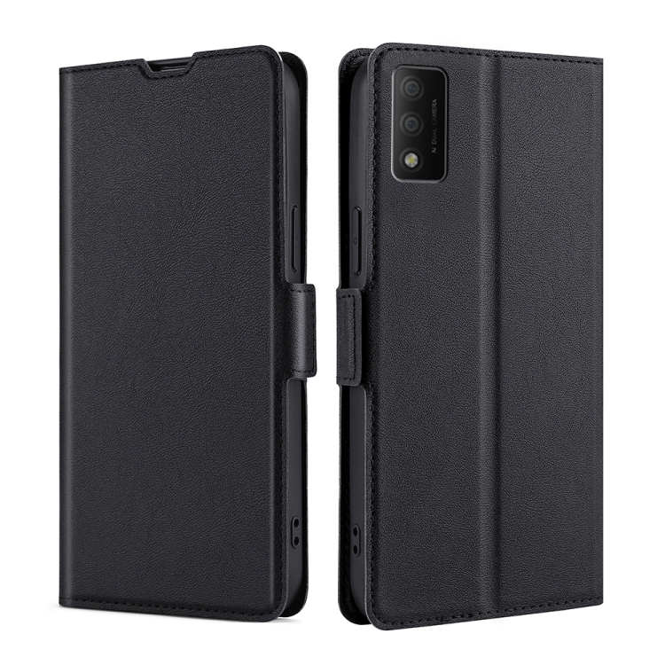 

For TCL 30T T603DL Ultra-thin Voltage Side Buckle Horizontal Flip Leather Phone Case(Black)