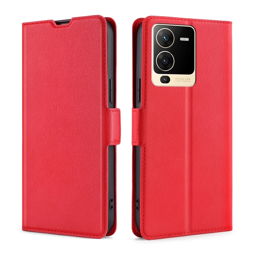 

For vivo S15 5G Ultra-thin Voltage Side Buckle Horizontal Flip Leather Phone Case(Red)