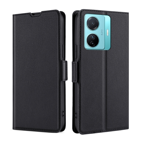 

For vivo S15e 5G/T1 Snapdragon 778G Ultra-thin Voltage Side Buckle Horizontal Flip Leather Phone Case(Black)