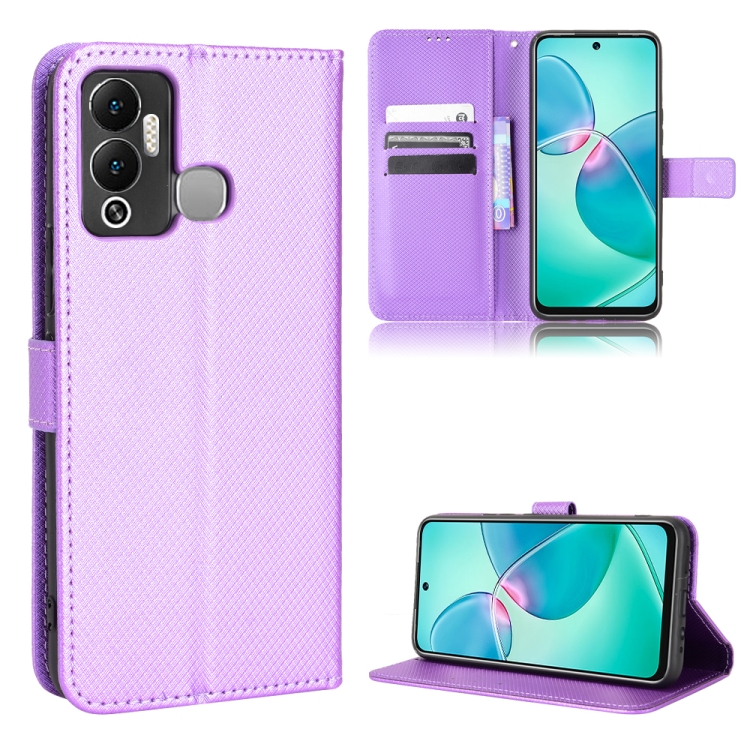 

For Infinix Hot 12 Play Diamond Texture Leather Phone Case(Purple)