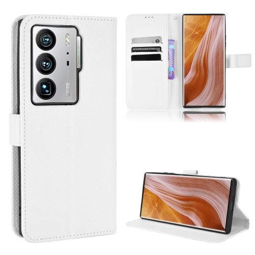 

For ZTE Axon 40 Ultra Diamond Texture Leather Phone Case(White)