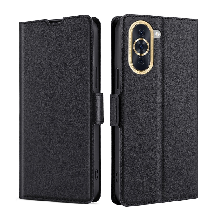 

For Huawei nova 10 Ultra-thin Voltage Side Buckle Horizontal Flip Leather Phone Case(Black)