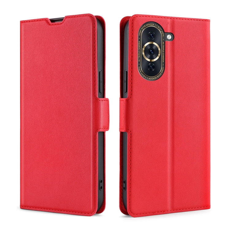 

For Huawei nova 10 Pro Ultra-thin Voltage Side Buckle Horizontal Flip Leather Phone Case(Red)