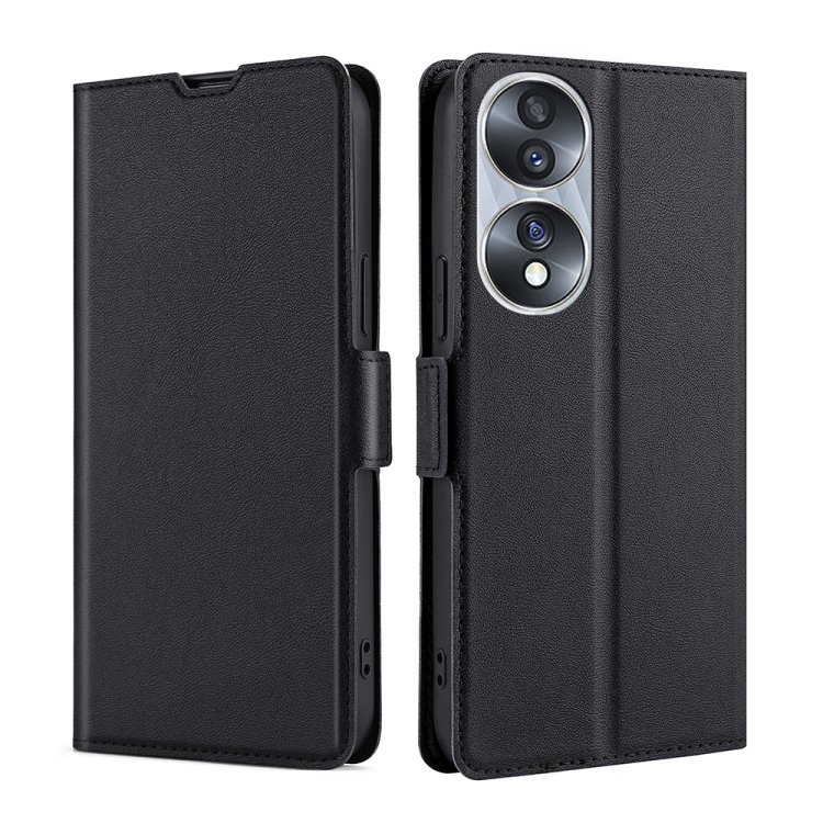 

For Honor 70 Ultra-thin Voltage Side Buckle Horizontal Flip Leather Phone Case(Black)