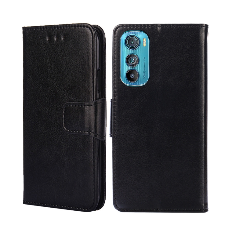 

For Motorola Edge 30 Crystal Texture Leather Phone Case(Black)