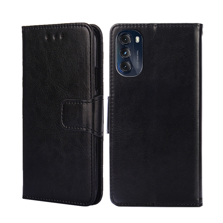 

For Motorola Moto G 5G 2022 Crystal Texture Leather Phone Case(Black)