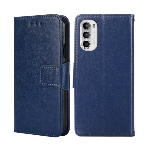 

For Motorola Moto G52 4G/G82 5G Crystal Texture Leather Phone Case(Royal Blue)