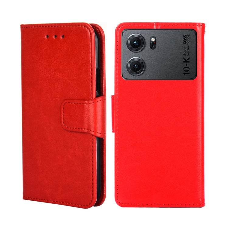 

For OPPO K10 5G Crystal Texture Leather Phone Case(Red)