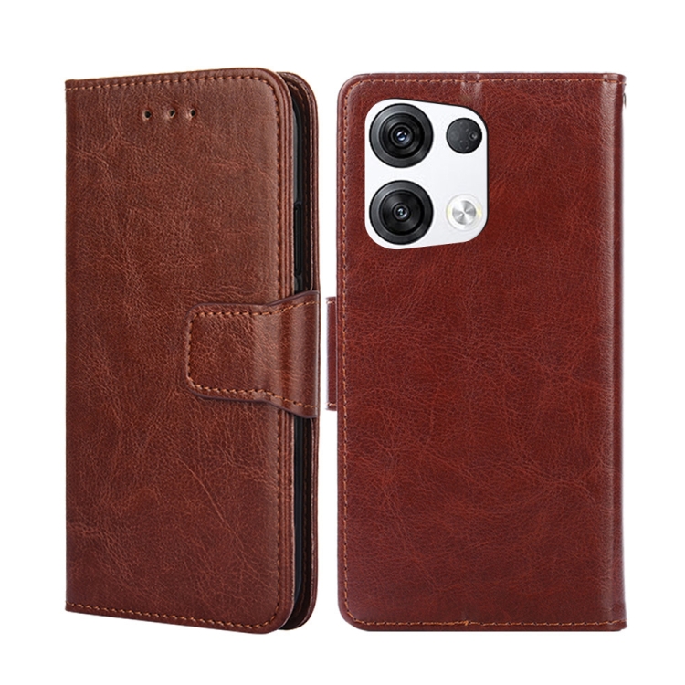 

For OPPO Reno8 Pro+ 5G Crystal Texture Leather Phone Case(Brown)