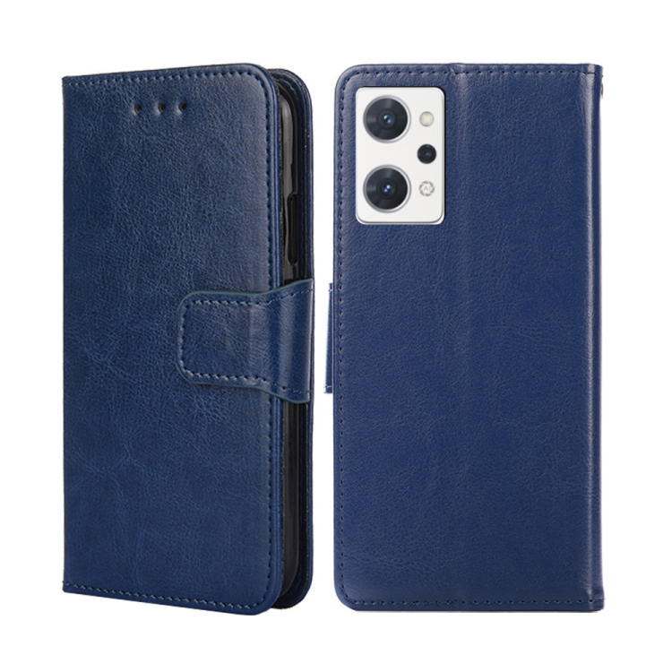 

For OPPO Reno7 A Japan Version Crystal Texture Leather Phone Case(Royal Blue)