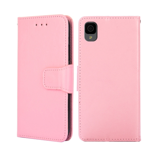 

For TCL 30Z/T602DL Crystal Texture Leather Phone Case(Pink)