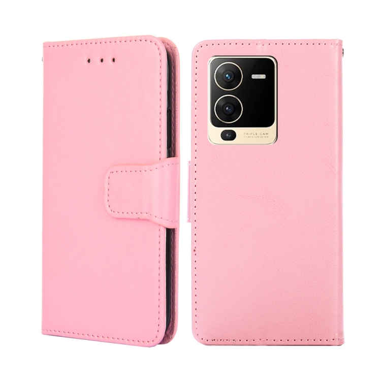

For vivo S15 5G Crystal Texture Leather Phone Case(Pink)
