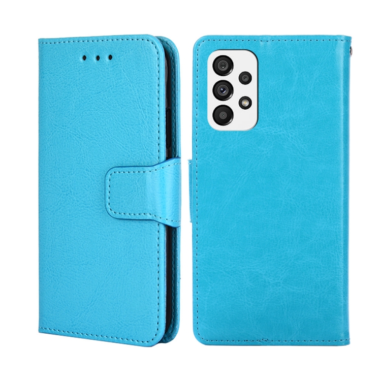 

For Samsung Galaxy A73 5G Crystal Texture Leather Phone Case(Light Blue)