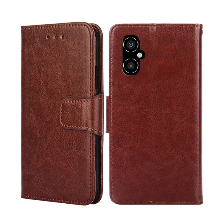 

For Xiaomi Poco M4 5G Crystal Texture Leather Phone Case(Brown)