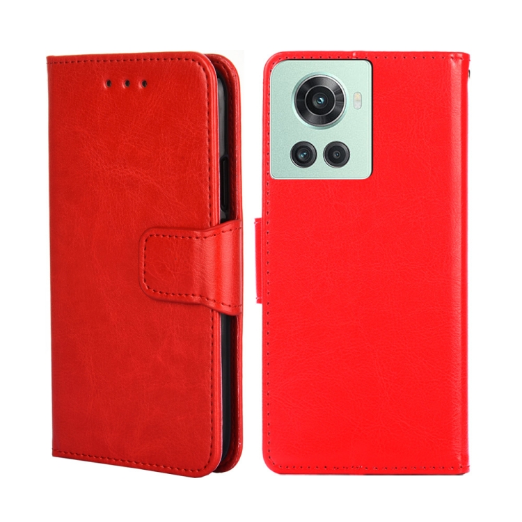 

For OnePlus Ace/10R Crystal Texture Leather Phone Case(Red)