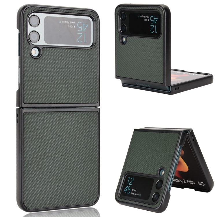 

For Samsung Galaxy Z Flip3 5G Pasted Leather Protective Phone Case(Green)