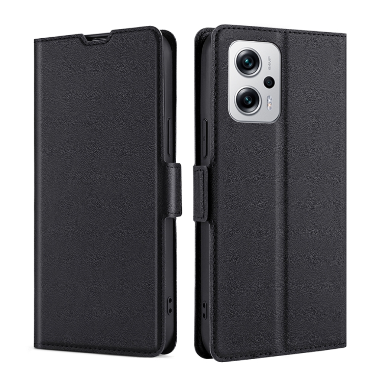 

For Xiaomi Redmi Note 11T Pro 5G/Note 11T Pro+ 5G Ultra-thin Voltage Side Buckle Horizontal Flip Leather Phone Case(Black)