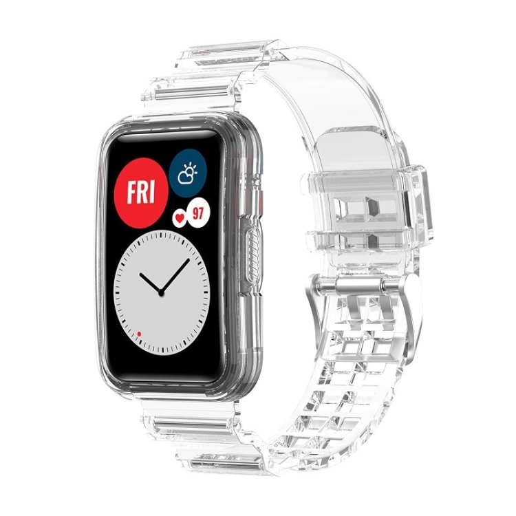 

For Huawei Watch Fit 2 Integrated Transparent Silicone Watch Band(Transparent White)