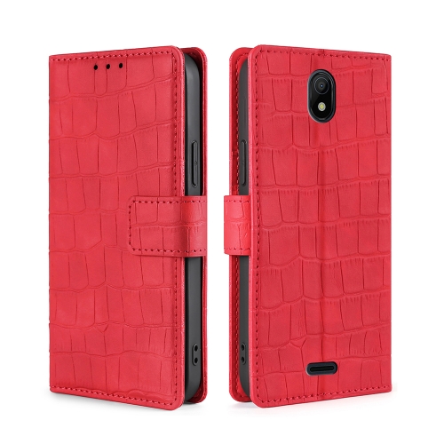 

For Nokia C100 Skin Feel Crocodile Magnetic Clasp Leather Phone Case(Red)