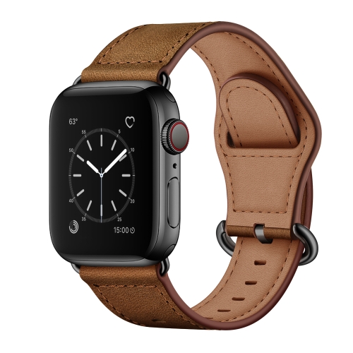 

Genuine Leather Watch Band For Apple Watch Ultra 49mm&Watch Ultra 2 49mm / Series 9&8&7 45mm / SE 3&SE 2&6&SE&5&4 44mm / 3&2&1 42mm(Dark Brown Crazy Horse Texture)
