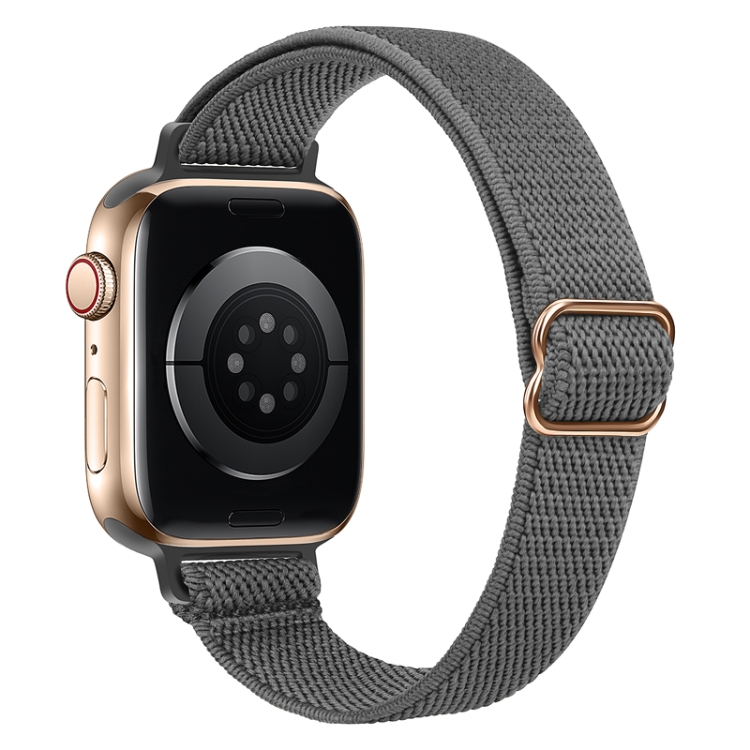 

Small Waist Nylon Watch Band For Apple Watch Ultra 49mm&Watch Ultra 2 49mm / Series 9&8&7 45mm / SE 3&SE 2&6&SE&5&4 44mm / 3&2&1 42mm(Dark Grey)