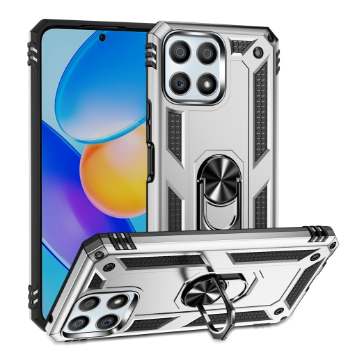 

For Honor Play6T Pro / X8 / X30i Shockproof TPU + PC Phone Case with 360 Degree Rotating Holder(Silver)