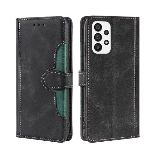 

For Samsung Galaxy A73 5G Skin Feel Magnetic Buckle Leather Phone Case(Black)