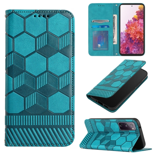 

For Samsung Galaxy S20 FE 2022 / S20 FE 5G&4G / S20 Lite / S20 Fan Edition Football Texture Magnetic Leather Flip Phone Case(Light Blue)