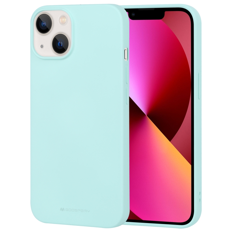 

For iPhone 14 GOOSPERY SOFT FEELING Liquid TPU Phone Case (Mint Green)