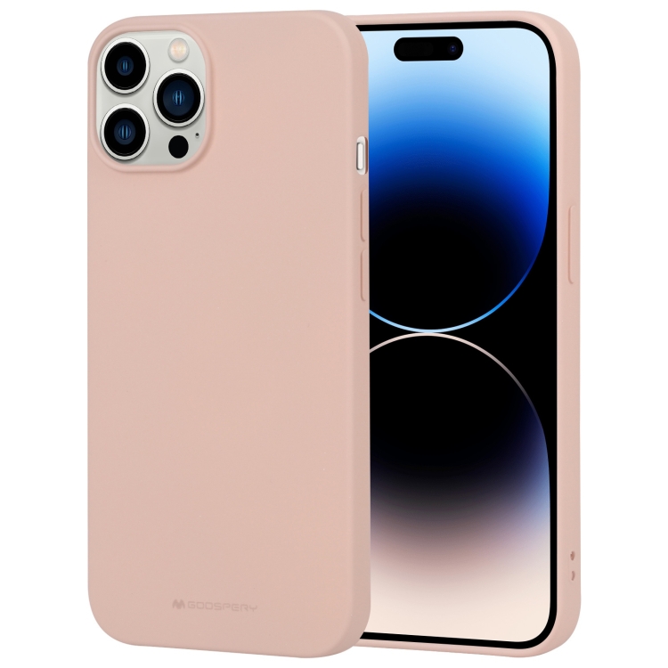 

For iPhone 14 Pro Max GOOSPERY SOFT FEELING Liquid TPU Phone Case (Light Pink)