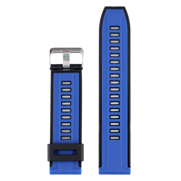 

22mm Dual Color Silicone Watch Band(Black Blue)