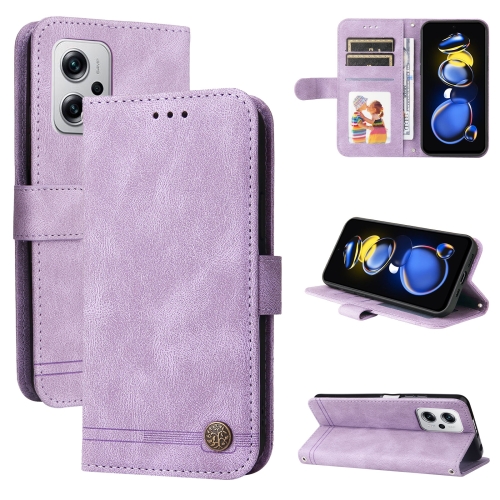 

For Xiaomi Redmi Note 11T Pro/Poco X4 GT Skin Feel Life Tree Metal Button Leather Case(Purple)