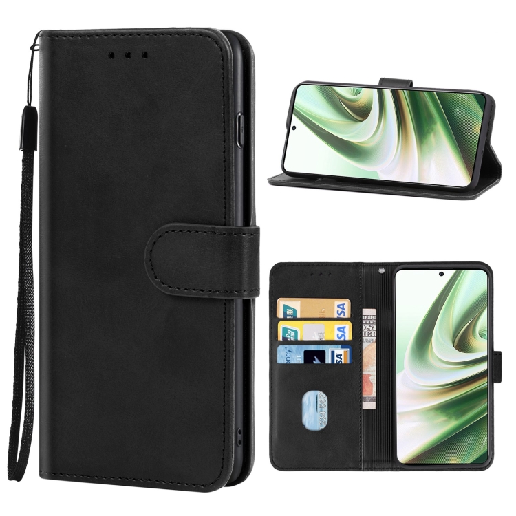 

For OnePlus 10T Leather Phone Case(Black)