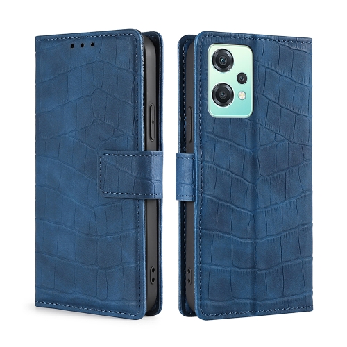 

For OnePlus Nord CE 2 Lite 5G Skin Feel Crocodile Magnetic Clasp Leather Phone Case(Blue)