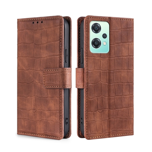 

For OnePlus Nord CE 2 Lite 5G Skin Feel Crocodile Magnetic Clasp Leather Phone Case(Brown)