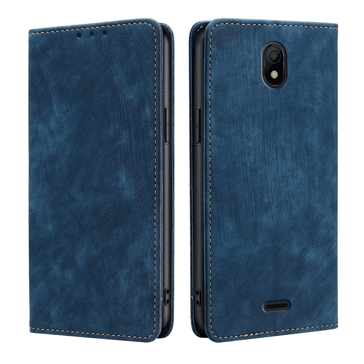 

For Nokia C100 RFID Anti-theft Brush Magnetic Leather Phone Case(Blue)
