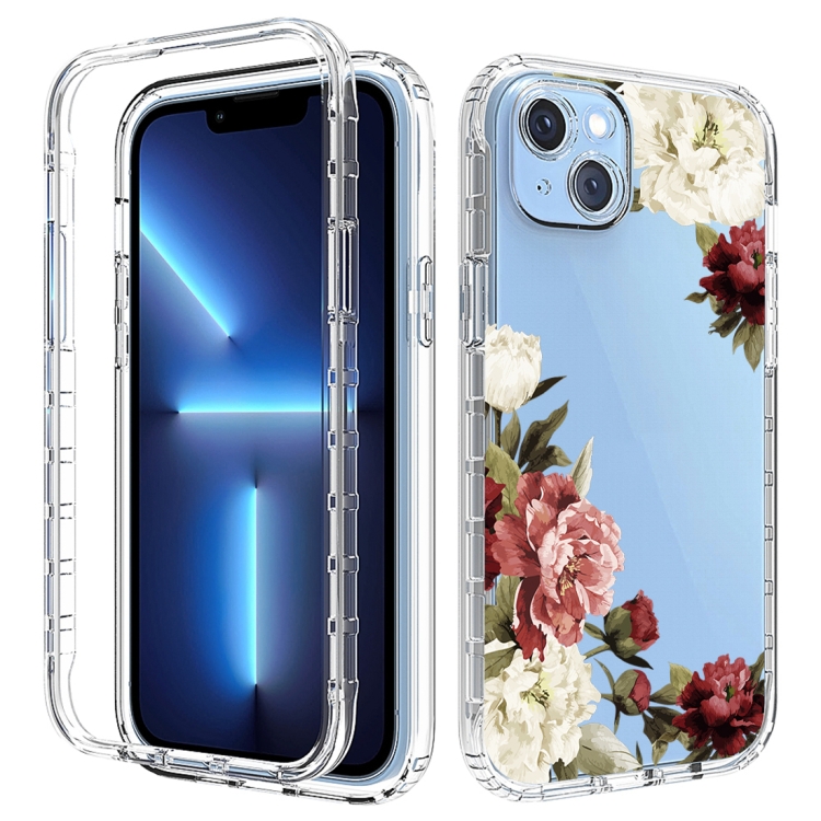 

For iPhone 14 Plus Transparent Painted Phone Case (Rose)