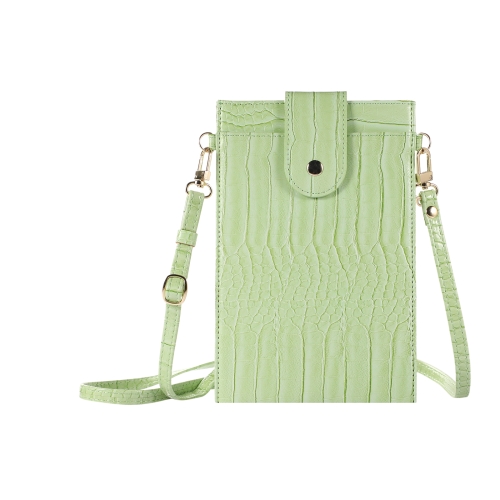 

Stone Texture Card Holder Mobile Phone Bag with Long Strap(Green)